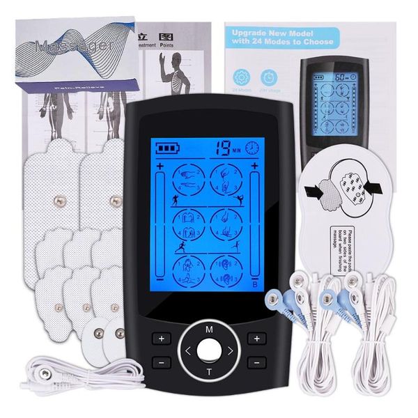 

electric massagers 24-mode tens unit rechargeable digital therapy machine full body massage device ems muscle stimulator massager health car