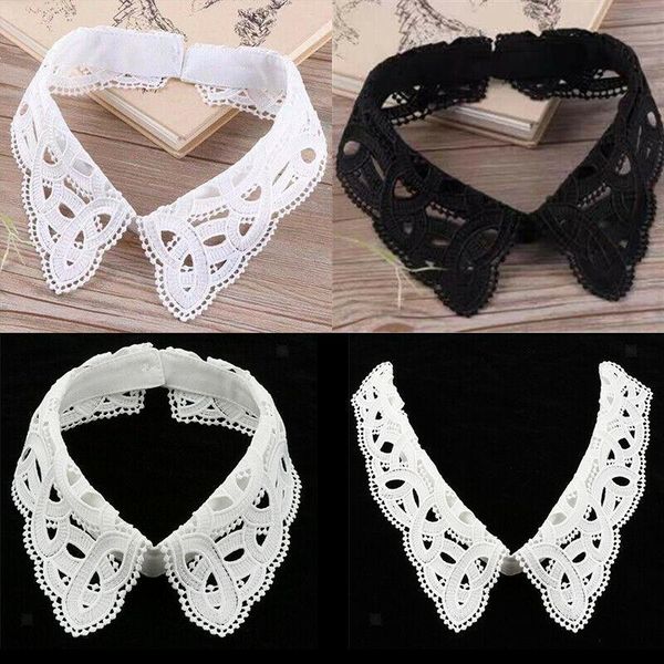 

neck ties false collar necklace choker hollow lace fake lapel shirt women's detachable, Blue;purple