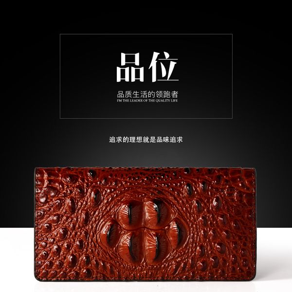 

2021 long fashion men's business pattern wallet crocodile new tickb