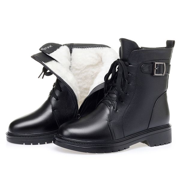 

boots genuine leather martin women heels plush rubber for platforms designer shoes woman booties black 42 wn6g