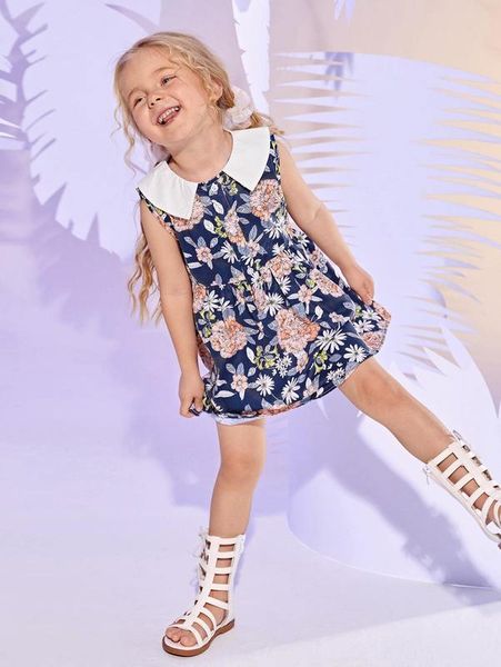 

toddler girls floral button half dress she, Red;yellow