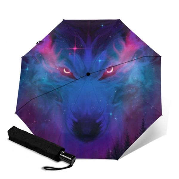 

umbrellas pongee umbrella men rain woman windproof scenery paraguas male women sun three floding automatic printing parasol