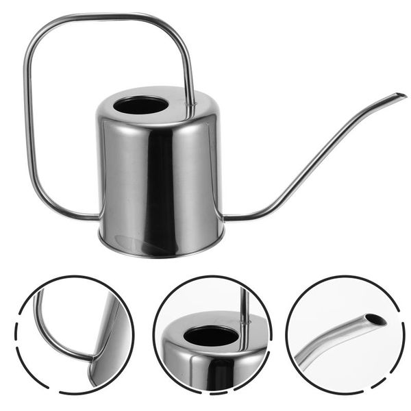 

watering equipments 1.5l water can stainless steel pot long spout indoors plant irrigation bottle #h20