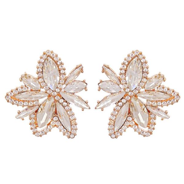 

stud bohemian style white women earrings fashion elegant flower female wedding party luxury unusual ht053, Golden;silver