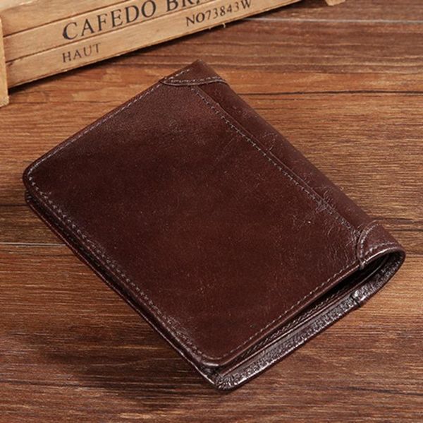 

wallets vintage short men genuine leather small mens wallet trifold retro purse male coin purses mini carteira masculina, Red;black