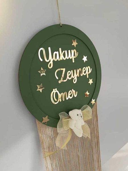 

personalized door ornament for children gift born babies wooden design colorful name can be written birthday frames