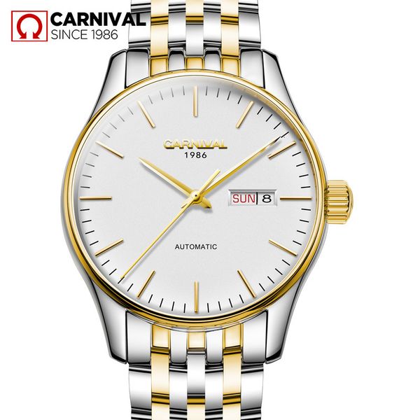 

2017 carnaval simple design ultra-thin men polshorlogie brand luxe rvs mode waterproof mechanical mounting, Slivery;brown