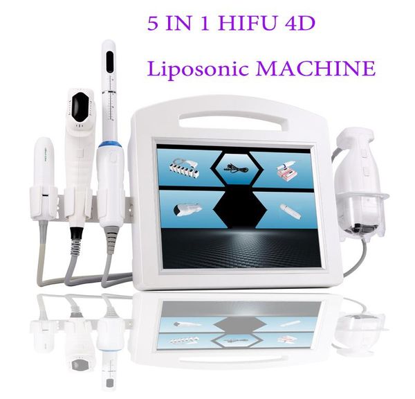 

4 in 1 4d hifu vmax vaginal rf skin tightening wrinkle removal eye/neck/face lifting body slimming liposonix machine, Black;white