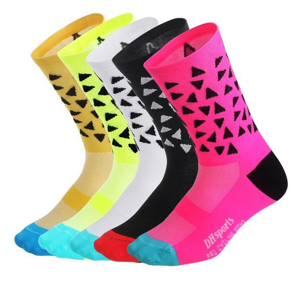 

sports socks men women cycling breathable anti slip compression outdoor climbing hiking marathon football running, Black