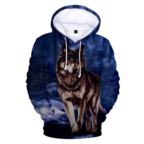 

men's hoodies & sweatshirts trendy classic wild wolf 3d print boys/girls long sleeve sweatshirt adult/child casual pullovers, Black