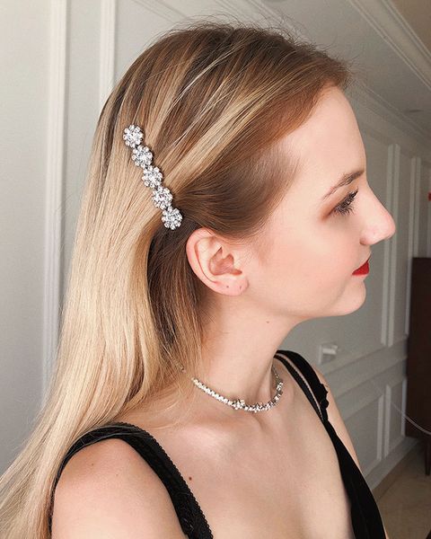 

diamond hairpin boasting fairy flower floret the same clip clip with diamond bangs