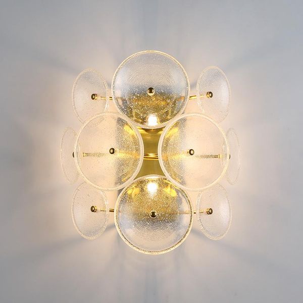 

modern wall lamp round bubble glass light luxury villa study living room background aisle bedroom bedside sconces