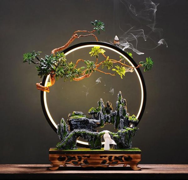 

creative incense burner electric smoke waterfall backflow insence resin holder censer home decor decoration gift fragrance lamps
