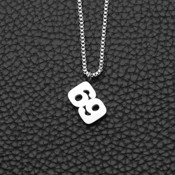 

pendant necklaces men hip hop 69 rapper stainless steel digital number necklace jewelry gifts, Silver