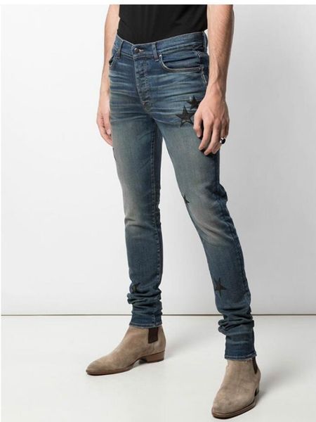 

a star jeans miri slim motorcycle denim pants fashion designer hip hop mens jeans hq66, Blue