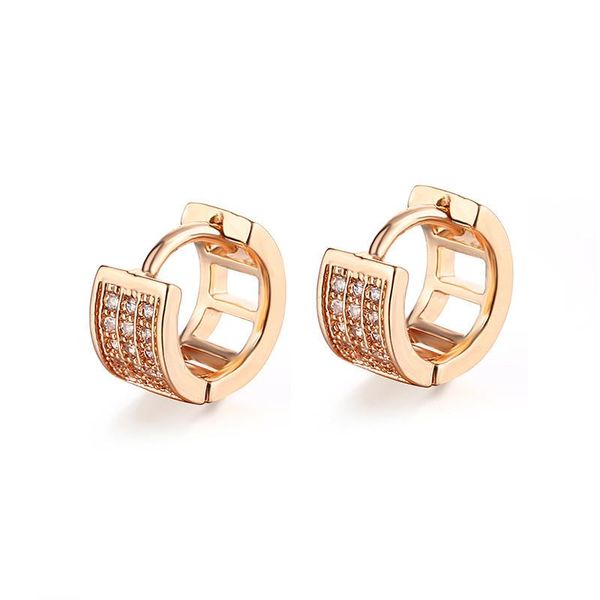

hoop & huggie zslbs fashion shiny crystal round earrings for women cubic zirconia piercing earring jewelry bijoux femme oorbellen, Golden;silver