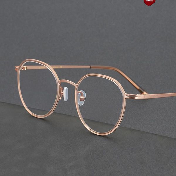 

fashion sunglasses frames ultralight retro round titanium acetate glasses frame men women optical myopia eyeglasses korean vintage oval spec, Black