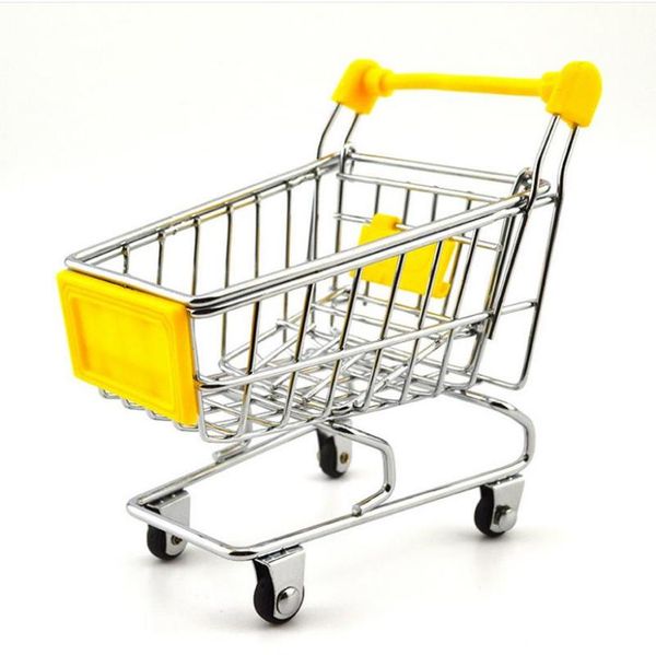 

mini baby supermarket handcart shopping cart deskdecor storage toy gift for kid accessories simulation baskets