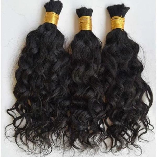 

human hair bulks short loose wave brazilian bulk for braiding extension no weft remy weaving 3pieces/lot, Black
