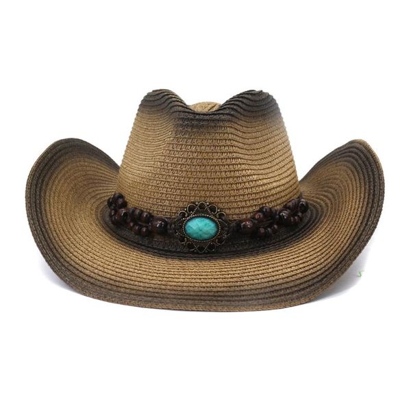 

wide brim hats sun hat for women summer fashion travel seaside beach sunscreen spray paint cowboy straw hz45, Blue;gray