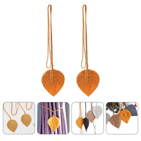 

curtain & drapes 2pcs leaf shaped tiebacks decors household fixing