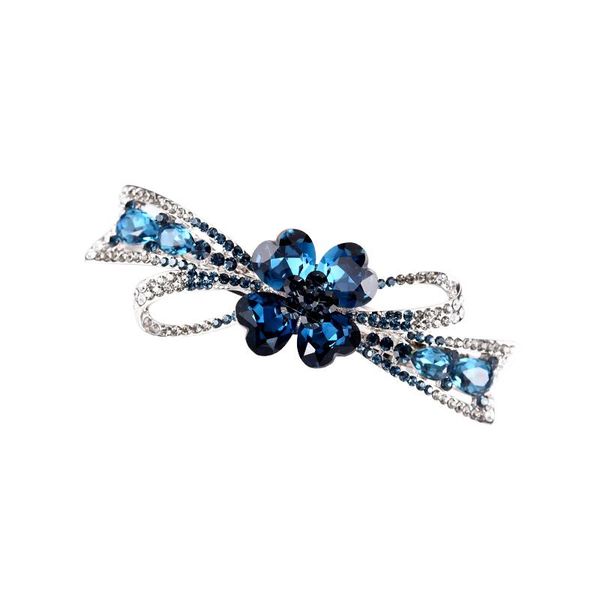 

hair clips & barrettes hairpin headdress clip female 2021 head bow half tie crystal spring horizontal, Golden;silver