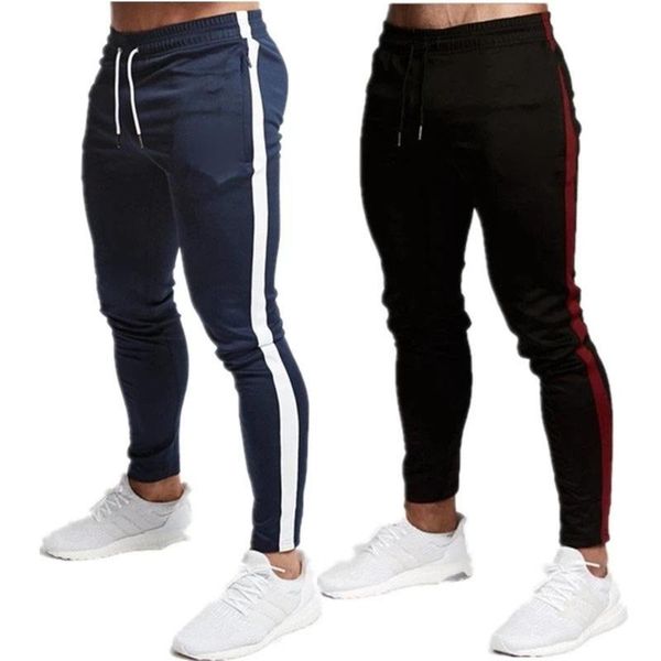 

men's pants dropship custom logo mens joggers casual men sportswear tracksuit bottoms skinny sweatpants trousers gyms jogger, Black