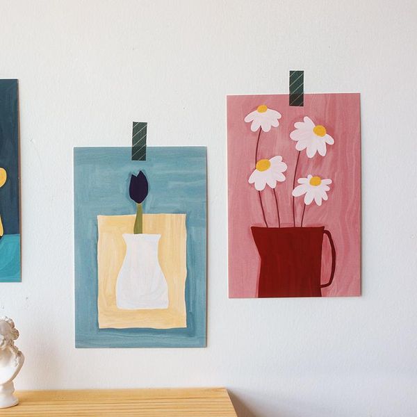 

greeting cards 30 sheets warm oil painting flowers postcard card message birthday gift artwork wall decoration