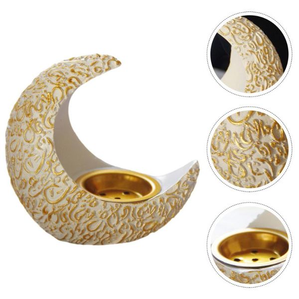 

fragrance lamps 1pc resin decorative aroma stove middle east arab crescent shape censer (white)
