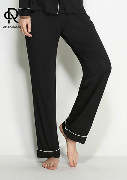 

women's pants & capris alcea rosea women solid elastane night pajama trousers 3 colorways pant plus size plaid causal ar1447, Black;white