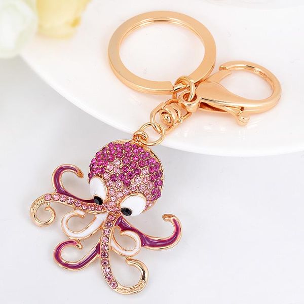 

keychains 3d cute rhinestone-crystal ocs keychain enamel-sea insect-animal key chain llaveros accessories brelok do kluczy keyring, Silver