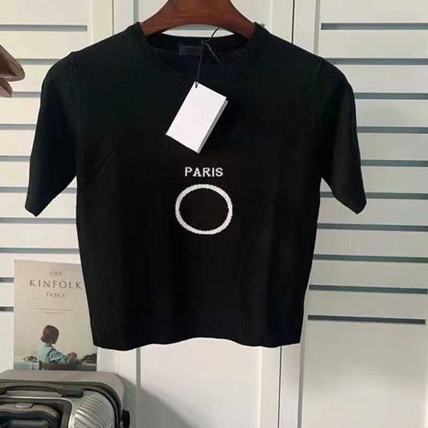 

factory luxury brand t shir ves spring and summer high qualiy ladies t-shir anks casual breahable ouer wear knied jacquard leer, White