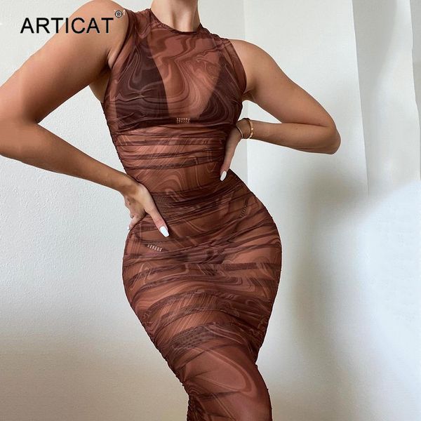

mesh print transparent bodycon dress women summer o-neck sleeveless mini dresses high street club vestidos femmehigh quality, Black;gray