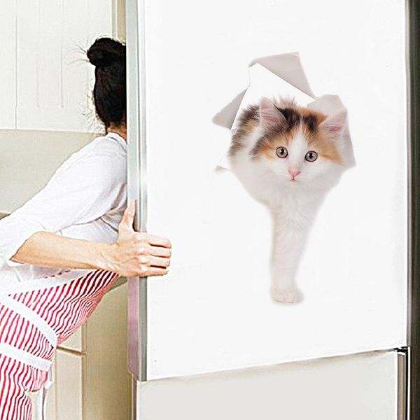 

wall stickers 3d cat dog sticker bathroom bedroom animal decals toilet home decoration art poster re