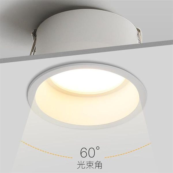 

downlights 6pcs downlight led skylight recessed living room ceiling narrow border glare hole light 7.5 open villa without main