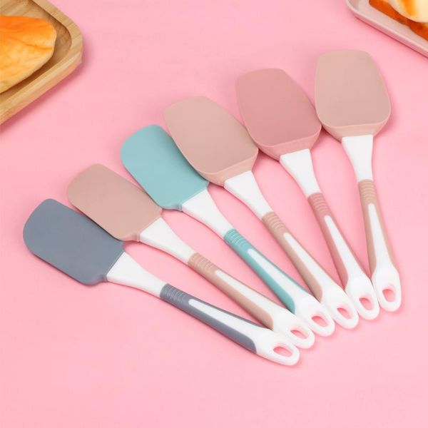 

random color 1pc non-stick silicone spatula heat resistant scraper for cooking baking pastry tools kitchen utensils &