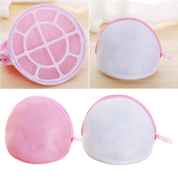 

2pcs zippered mesh laundry bags delicate panties washing shell bracket protection net (+ white)