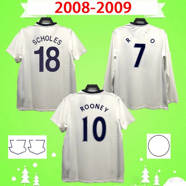 

rooney soccer jerseys retro manchester 2008 2009 football shirts 08 09 vintage classic nani man utd long sleeve vidic berbatov anderson teve, Black;yellow