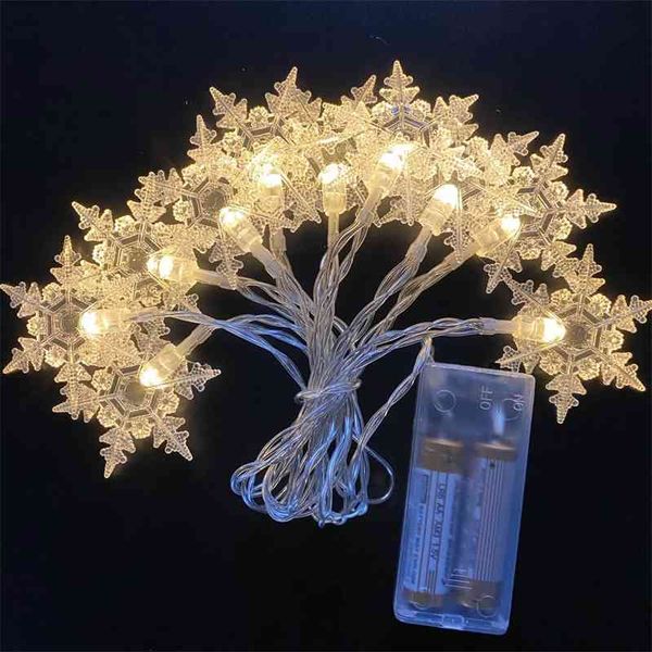 

led sell well big snowflake battery box 2m 10 lights christmas usb light string