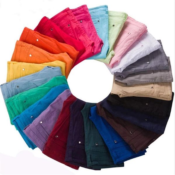 

high waist jeans women fashion autumn style casual candy color pencil legging skinny pants trousers for 2021 women's, Blue