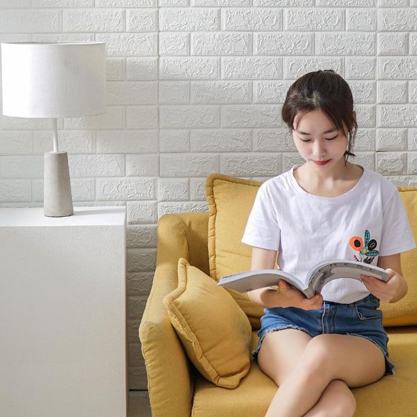 

wallpapers 70*70cm wallpaper self-adhesive bedroom rental house renovation 3d stereo wall background sticker waterproof foam brick decor