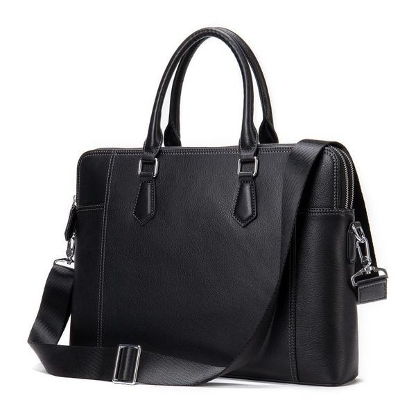 

briefcases men's briefcase 100% genuine leather man tote lapbag business handbags shoulder for document 2021 large office portable