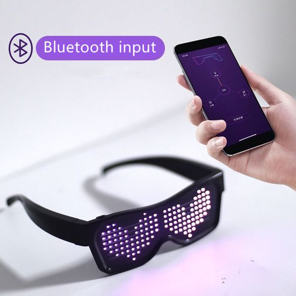 Novo Partido LED Óculos Disco Bar Bar Vinho Dinâmico Piscando Óculos LED, Raves Bluetooth App Customizable Acenda U USB Carregamento