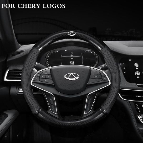 

steering wheel covers carbon fiber leather car cover non-slip for chery tiggo 8 arrizo 5 pro gx 5x eq7 7pro 8plus e5 a1 a5
