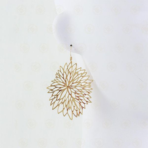 

stud one pair plated brass flower earring (be1027), Golden;silver