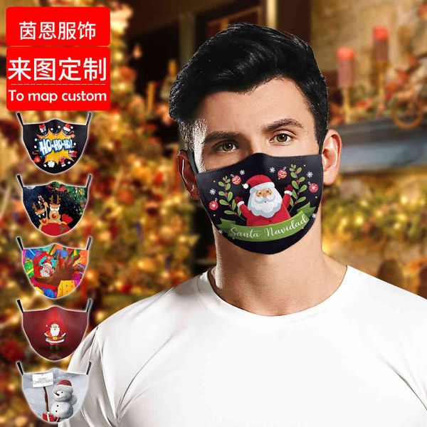 

high-quality s diy pattern dustproof snowman santa claus mask