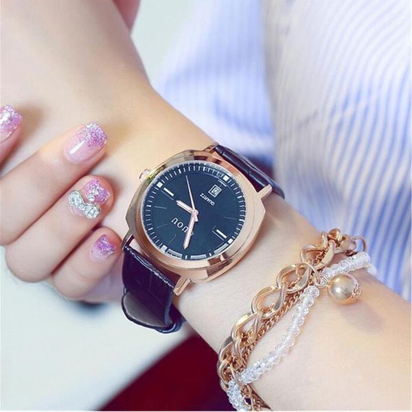 

wristwatches guou watch women watches fshion casual women's leather strap ladies clock bayan saat relogio feminino, Slivery;brown