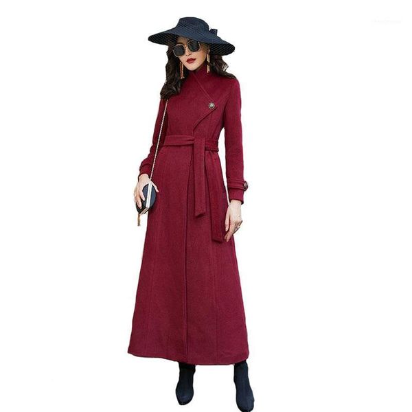 

women's wool & blends winter woolen coat women pakra 2021 jacket coats long slim thick warm jackets female fashion red, Black