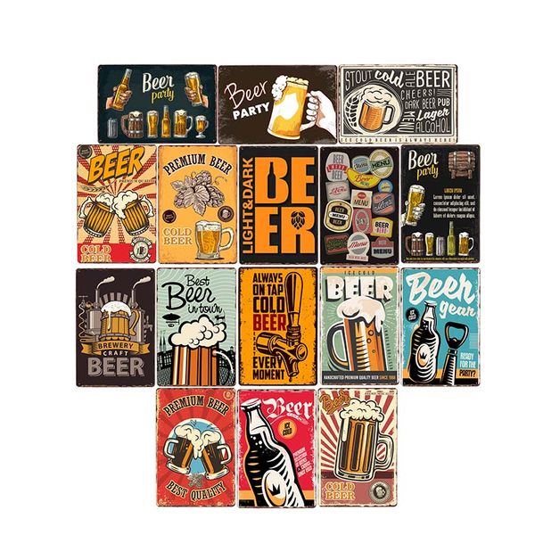 

vintage beer metal sign wall plaque bar pub plate painting retro poster 20x30cm