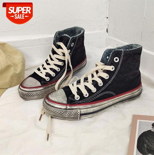 

evenstar two cotton shoes women's old dirty plus velvet washed canvas #iu5g